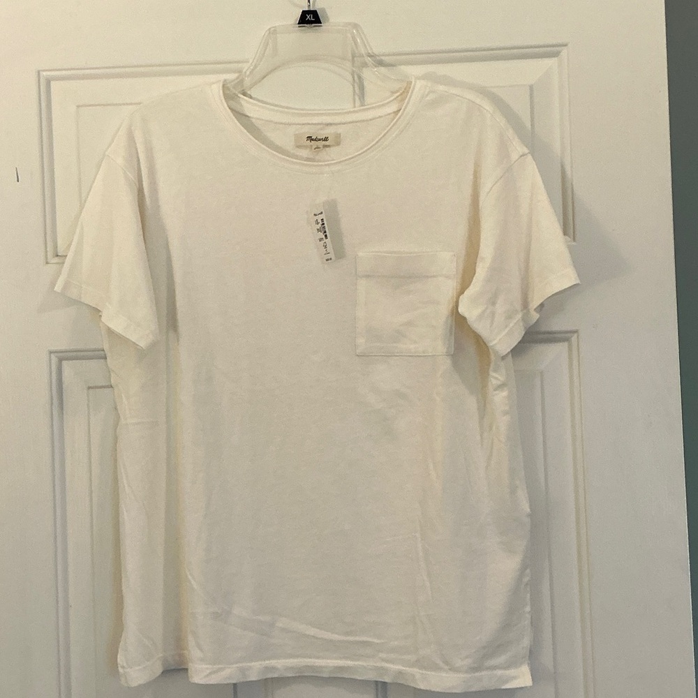 Madewell Cream Short-Sleeve Pocket Tee NWT size Small